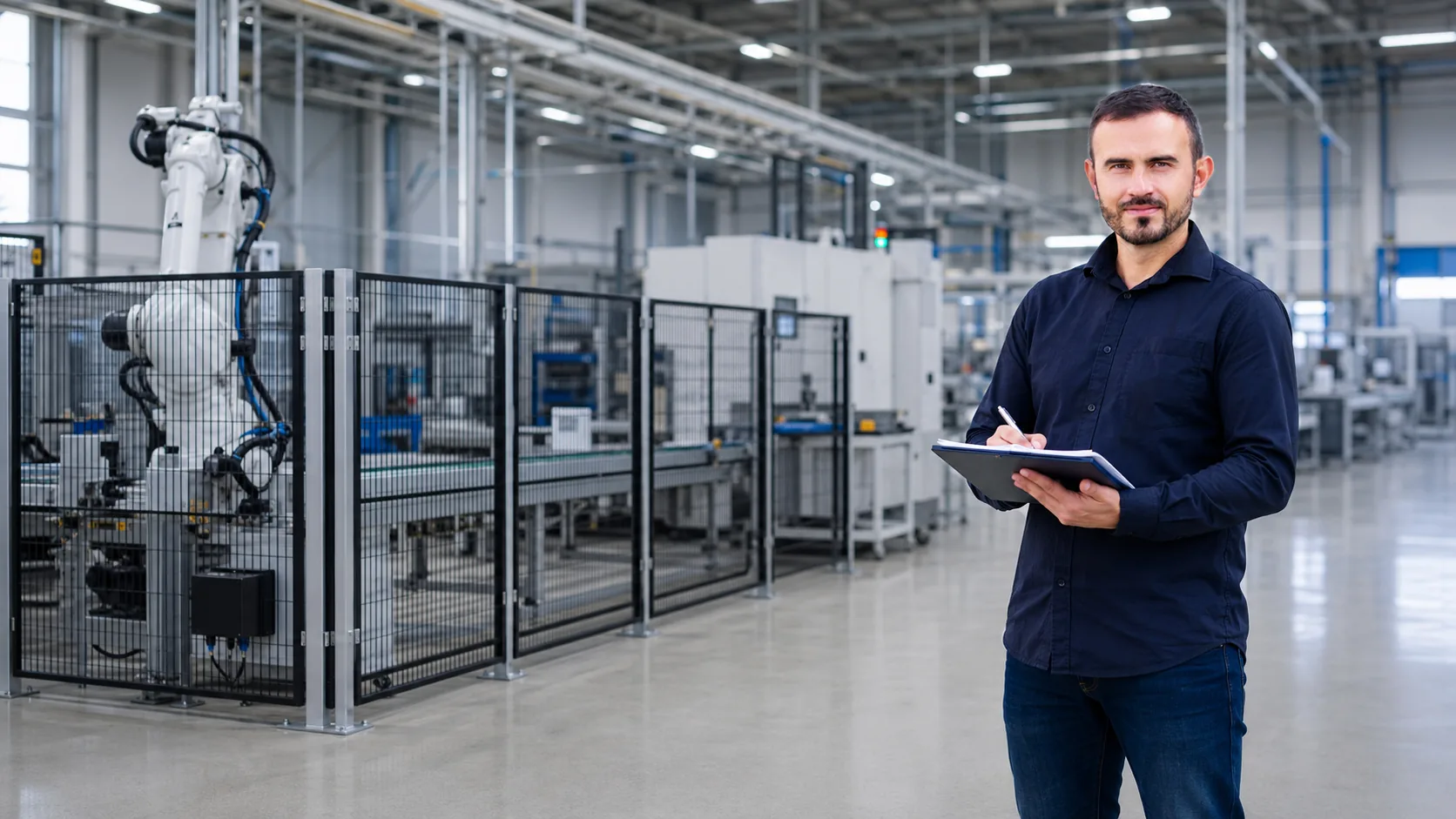 Heinrich Knutas in einer Fertigungshalle