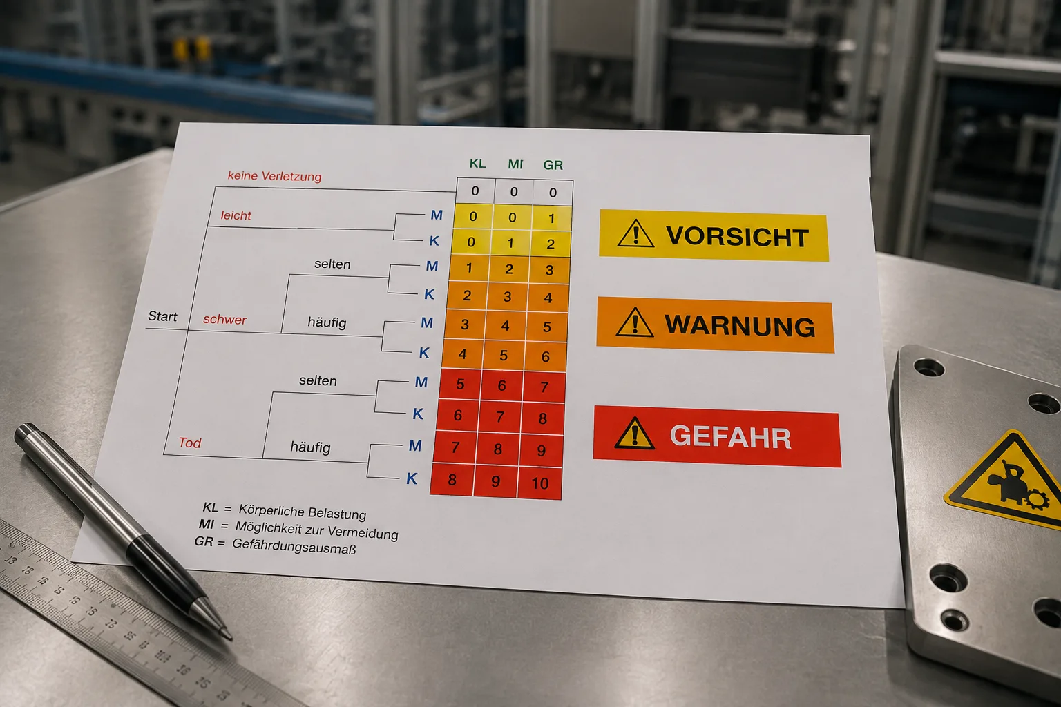 Wie erstellt man eine Risikobeurteilung für eine Maschine?